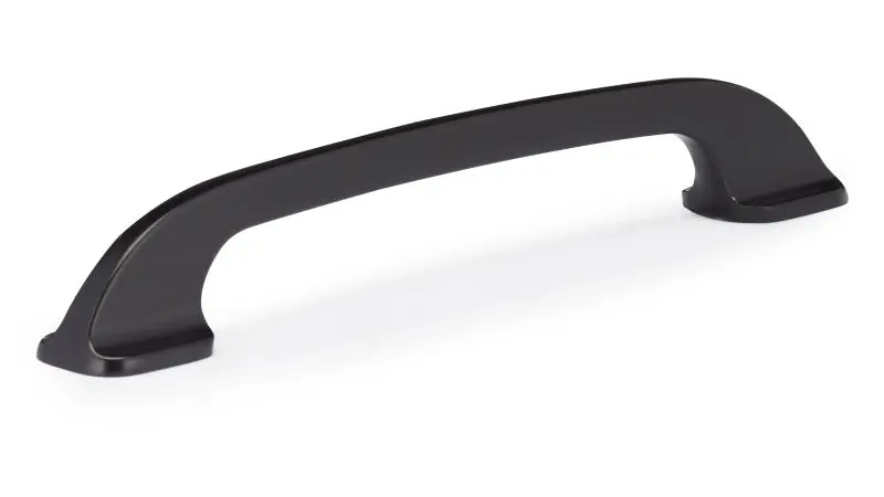 Richelieu Big 5 1/16-inch (128 mm) Matte Black Modern Curved Cabinet Pull, BP7350128900