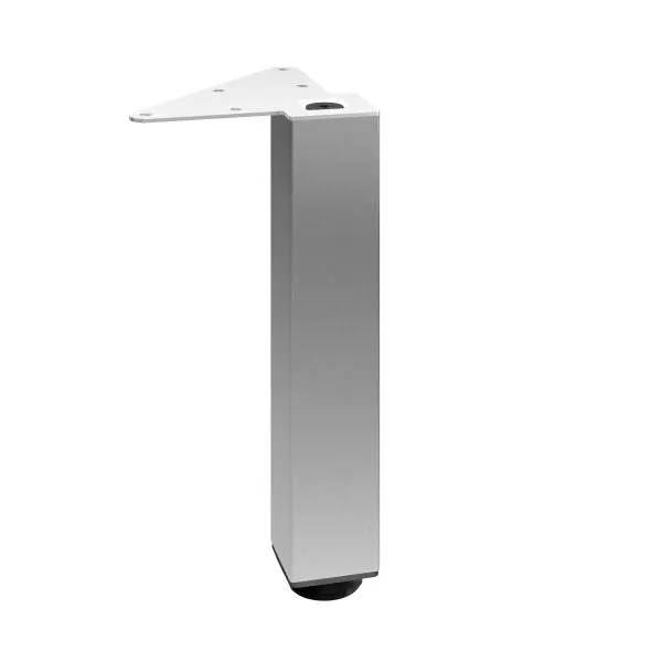 Richelieu Big (4-Pack) 9 7/8-inch (250 mm) Square Metal Furniture Leg Levelling Glide, Stainless Spring Steel Finish, 5552...