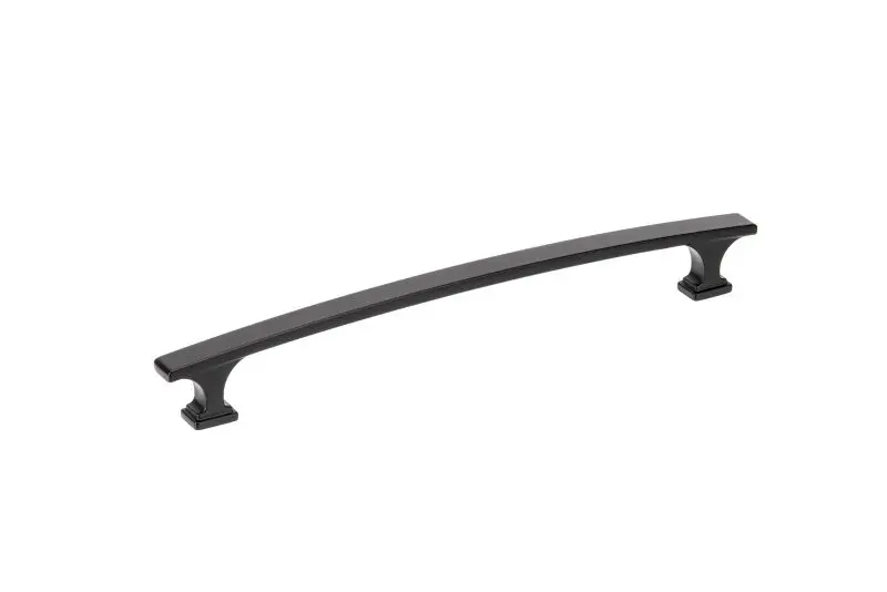 Richelieu Biodegradable Rimouski Gatherion 7 9/16-inch (192 mm) Matte Black Transitional Arched Rectangular Cabinet Pull, ...