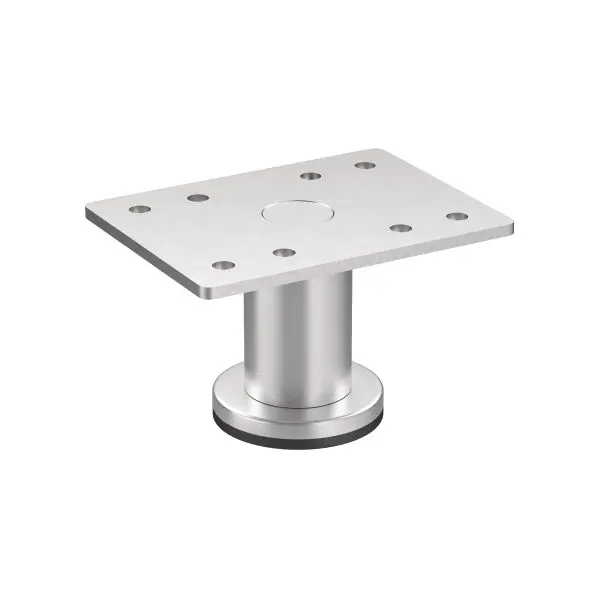 Richelieu BORSA Series 2-inch (50 mm) Round Stainless Carbon Steel Furniture Leg Levelling Glide, Satin Nickel Finish, 642...