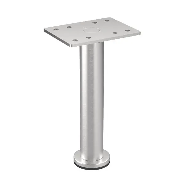 Richelieu BORSA Series 6-inch (150 mm) Round Stainless Steel Furniture Leg Levelling Glide, Satin Nickel Finish, 64217150155