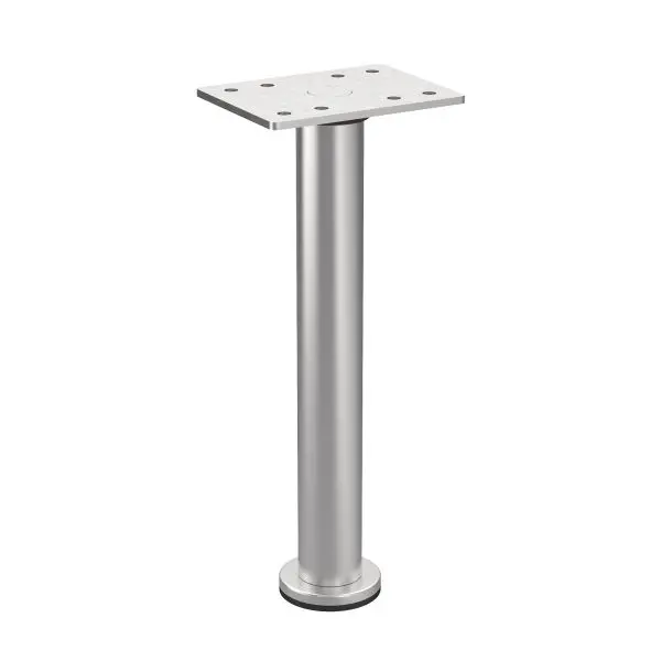 Richelieu BORSA Series 7 7/8-inch (200 mm) Round Stainless Alloy Steel Furniture Leg Levelling Glide, Satin Nickel Finish,...