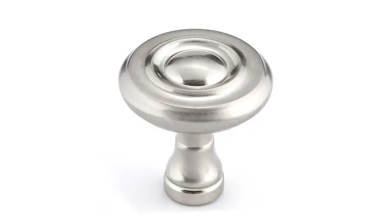 Richelieu Boucherville Gatherion 1 1/4-inch (32 mm) Brushed Nickel-Plated, Traditional Round Cabinet Knob, BP74032195