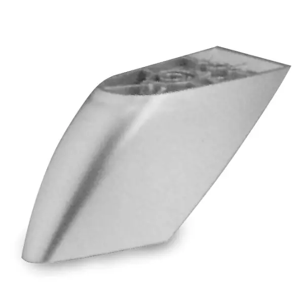 Richelieu Bright 2-inch (50 mm) Decorative Abstract ABS Furniture Leg, Chrome Silver Finish, 45218010