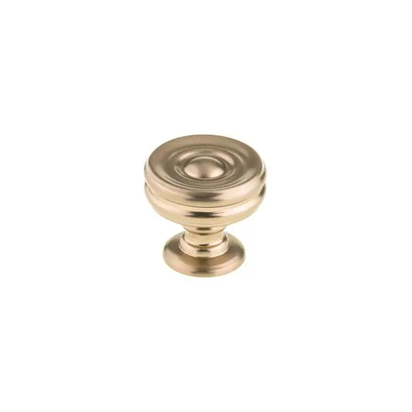 Richelieu Britannia Gatherion 1 3/8-inch (35 mm) Champagne Bronze Modern Round Cabinet Knob, BP872535CHBRZ