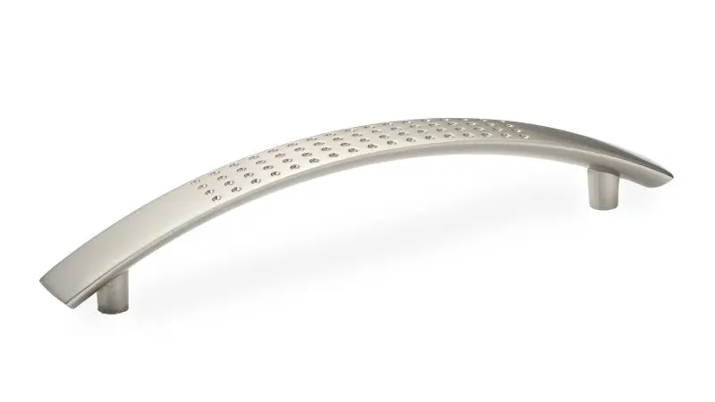 Richelieu Brockton Gatherion 5 1/16-inch (128 mm) Dimpled Brushed Nickel Modern Arched Cabinet Pull, BP2602128195