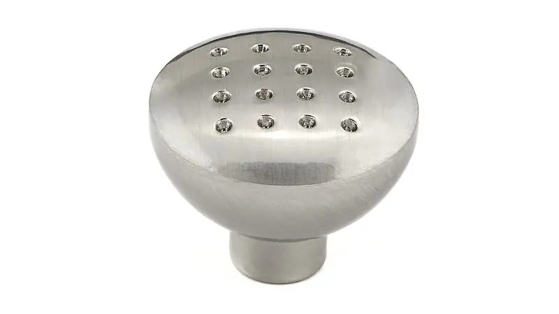 Richelieu Brockton Gatherion 1 5/16-inch (34 mm) Dimpled Matte Finish Nickel Modern Round Cabinet Knob, BP2608195