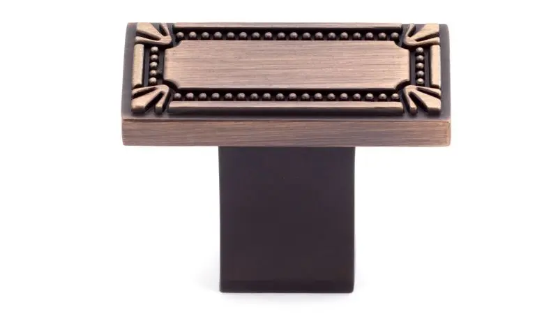 Richelieu Brossard Gatherion 1 11/16-inch (43 mm) x 7/8-inch (22 mm) Textured Finish Oil-Rubbed Bronze, Traditional Rectan...