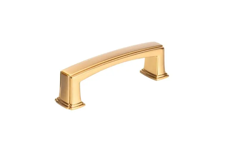 Richelieu Burano Gatherion 3 3/4-inch (96 mm) Aurum Satin Finish Gold Transitional Rectangular Cabinet Pull, BP867596158