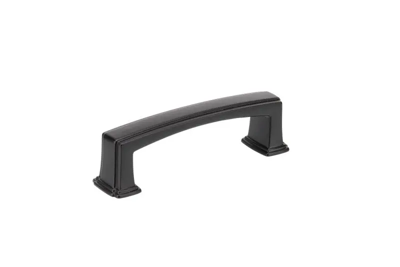 Richelieu Burano Gatherion 3 3/4-inch (96 mm) Matte Ebony Transitional Rectangular Cabinet Pull, BP867596900