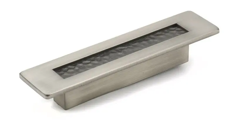 Richelieu Castelo Gatherion 3 3/4-inch (96 mm) Claw Hammered Brushed Pewter, Traditional Rectangular Cabinet Pull, BP70139...