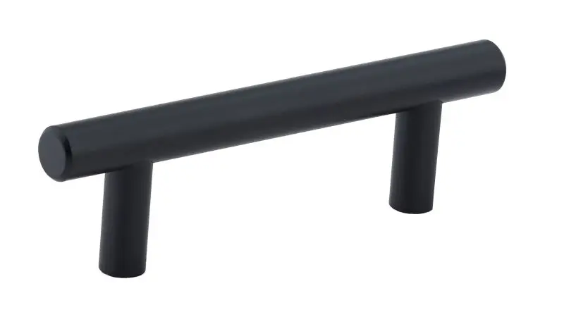 Richelieu Certified-Safe Roosevelt Gatherion 3-inch (76 mm) Matte Black Modern Cabinet Bar Pull, BP20576900