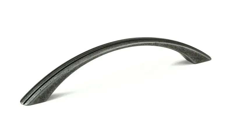 Richelieu Chaillot Gatherion 5 1/16-inch (128 mm) Center-to-Center Antique Iron, Traditional Arched Arched Cabinet Pull, B...