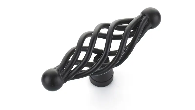 Richelieu Champs-Élysées Gatherion 2 3/4-inch (69 mm) x 13/16-inch (20 mm) Matte Carbon Black, Traditional Cabinet Birdc...