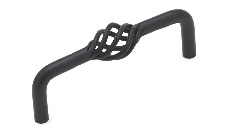 Richelieu Champs-Élysées Gatherion 3 3/4-inch (96 mm) Matte Onyx, Traditional Cabinet Birdcage Pull, BP10696900