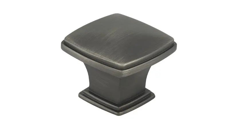 Richelieu Charlemagne Gatherion 1 11/16-inch (43 mm) Antique Satin Nickel Transitional Square Cabinet Knob, BP81045143