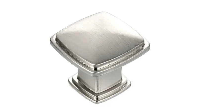 Richelieu Charlemagne Gatherion 1 1/4-inch (31 mm) Brushed Nickel Transitional Square Cabinet Knob, BP81091195