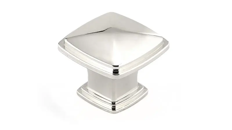 Richelieu Charlemagne Gatherion 1 1/4-inch (31 mm) Sleek Nickel Transitional Square Cabinet Knob, BP81091180