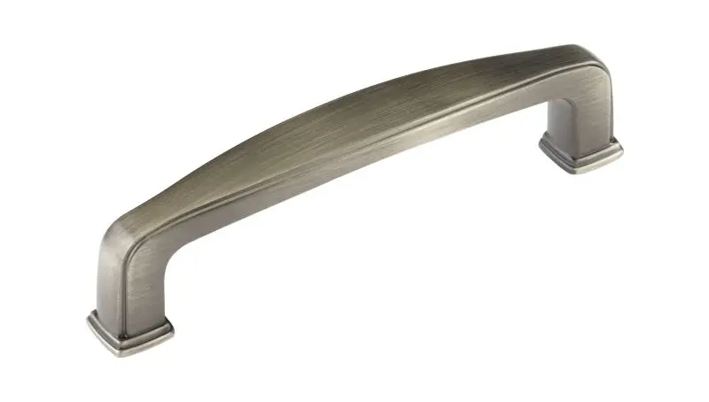 Richelieu Charlemagne Gatherion 3 3/4-inch (96 mm) Antique Satin Nickel Transitional Curved Cabinet Pull, BP81092143