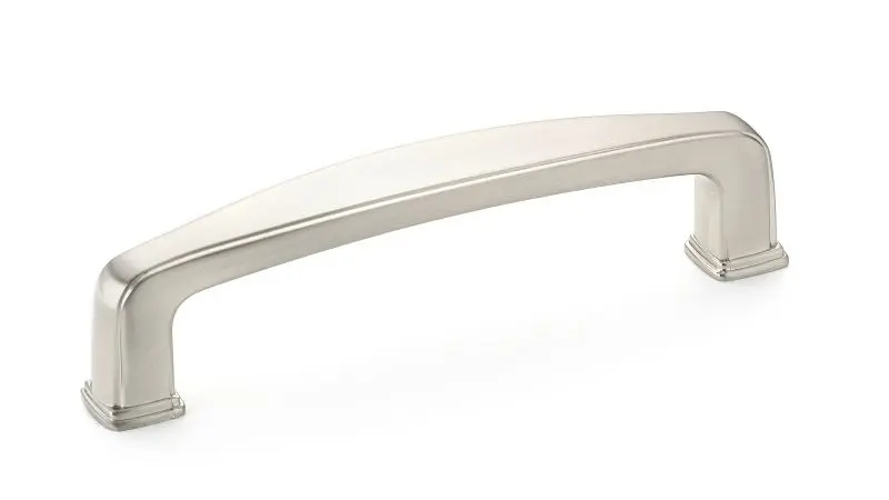 Richelieu Charlemagne Gatherion 3 3/4-inch (96 mm) Brushed Satin Nickel Transitional Curved Cabinet Pull, BP81092195