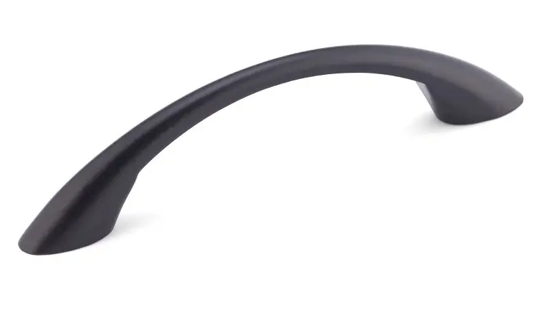 Richelieu Charleston Gatherion 3 3/4-inch (96 mm) Matte Ebony Modern Arched Cabinet Pull, BP65017900