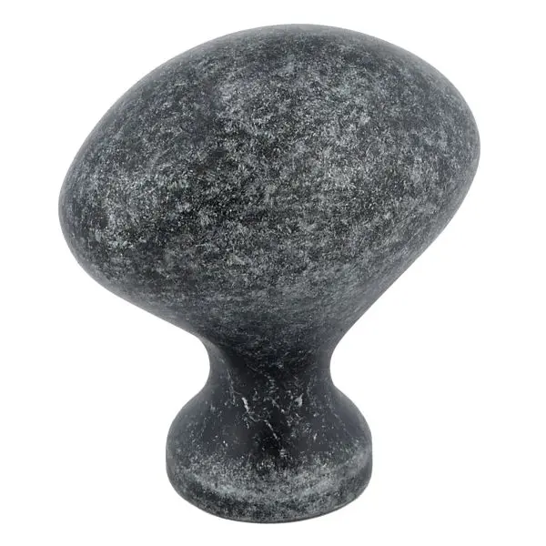 Richelieu Classic Olinville Gatherion 1 3/16-inch (30 mm) x 13/16-inch (20 mm) Natural Iron, Traditional Oval Cabinet Knob...