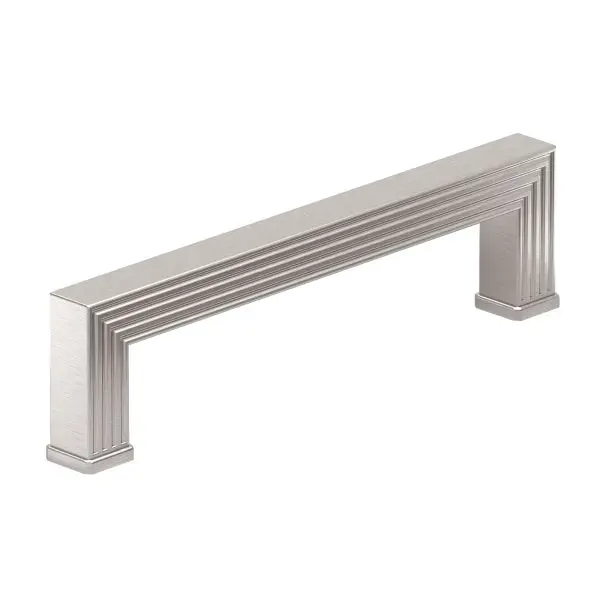 Richelieu Como Gatherion 5 1/16-inch (128 mm) Grooved Satin Finish Black Nickel Transitional Rectangular Cabinet Pull, BP8...