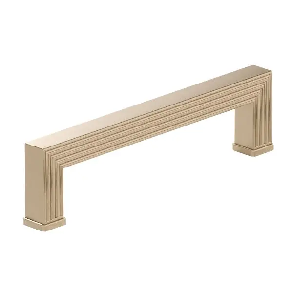 Richelieu Como Gatherion 5 1/16-inch (128 mm) Grooved Champagne Bronze Transitional Rectangular Cabinet Pull, BP8788128CHBRZ