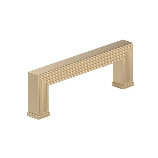 Richelieu Como Gatherion 3 3/4-inch (96 mm) Grooved Champagne Bronze Transitional Rectangular Cabinet Pull, BP878896CHBRZ