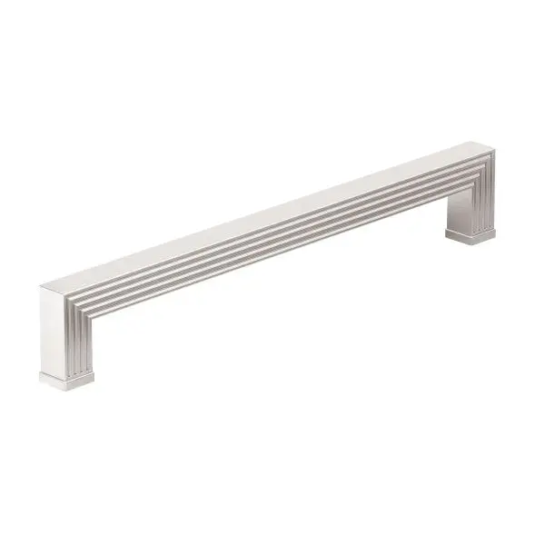 Richelieu Como Gatherion 12 5/8-inch (320 mm) Grooved Brushed Nickel Transitional Rectangular Appliance Pull, BP8788320195
