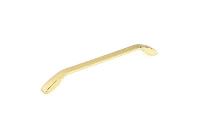 Richelieu Comox Gatherion 8 13/16-inch (224 mm) Satin Finish Gold Modern Curved Cabinet Pull, BP9455224165