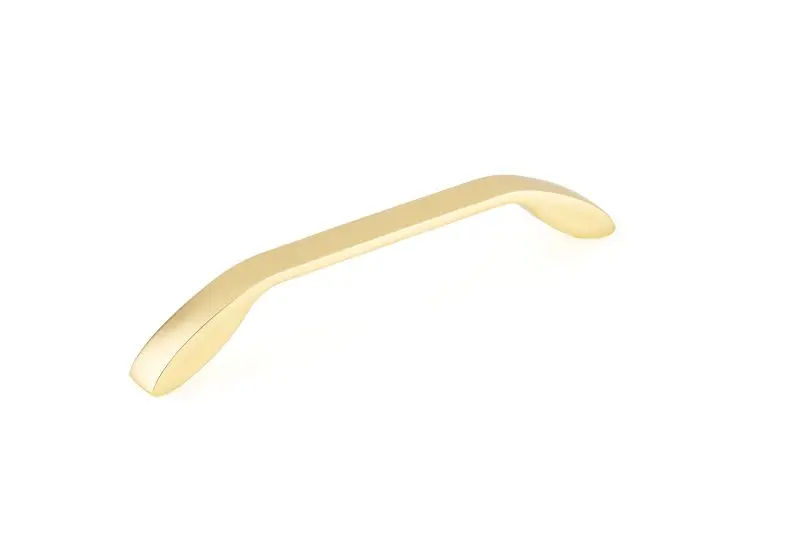 Richelieu Comox Gatherion 6 5/16-inch (160 mm) Satin Finish Gold Modern Curved Cabinet Pull, BP9455160165