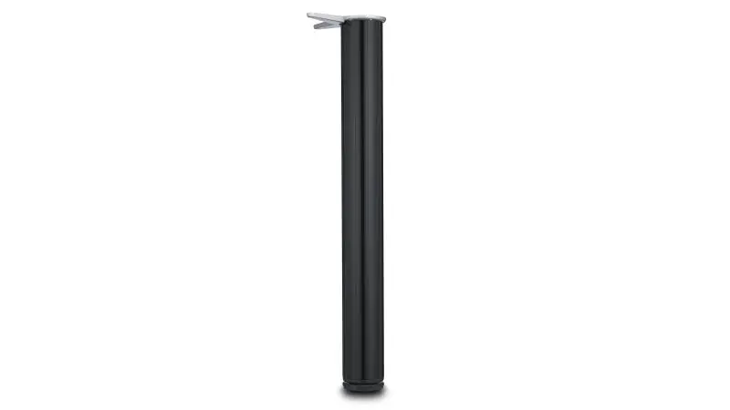 Richelieu Compact 28-inch (710 mm) Round Metal Table Leg Levelling Glide, Midnight Black Finish, 62071090