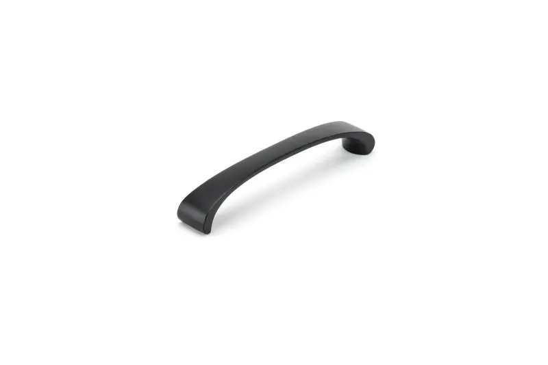 Richelieu Compact Recco Gatherion 5 1/16-inch (128 mm) Matte Black Modern Arched Cabinet Pull, BP82871128900