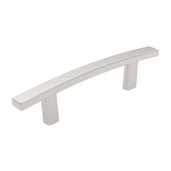 Richelieu Contemporary Padova Gatherion 3-inch (76 mm) Sleek Nickel Transitional Arched Rectangular Cabinet Pull, BP65076180