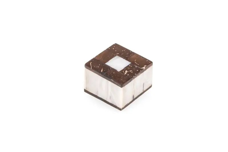 Richelieu Corrosion-Resistant Toledo Gatherion 1 3/16-inch (30 mm) Chocolate and Pearl Eclectic Square Cabinet Knob, BP635...