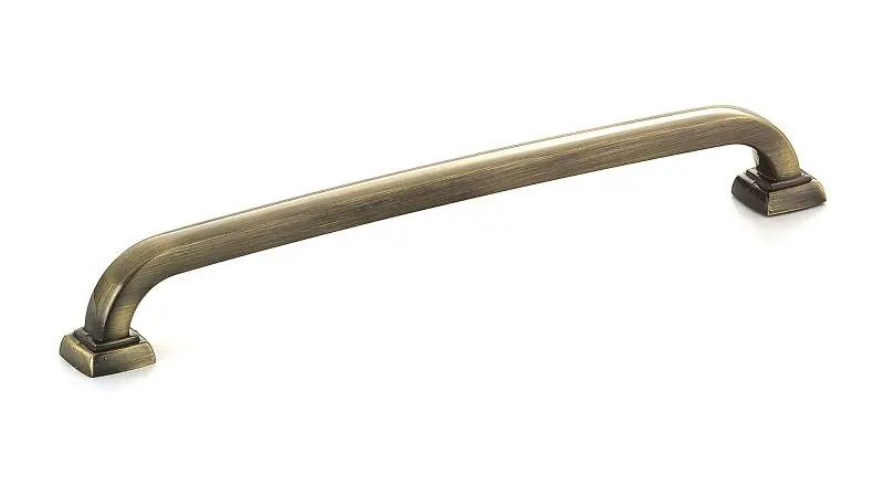 Richelieu Corrosion-Resistant Vaughan Gatherion 7 9/16-inch (192 mm) Antique English Transitional Curved Cabinet Pull, BP8...