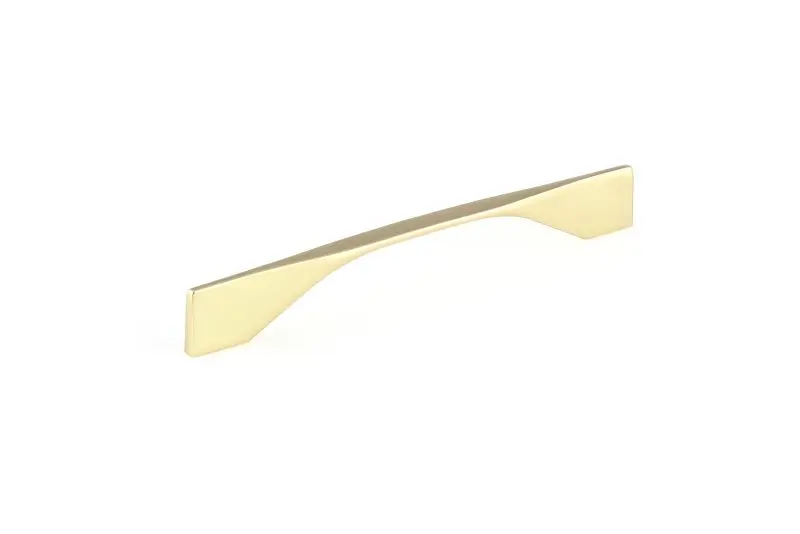Richelieu Creston Gatherion 6 5/16-inch (160 mm) or 7 9/16-inch (192 mm) Brushed Gold Modern Rectangular Cabinet Pull, BP9...