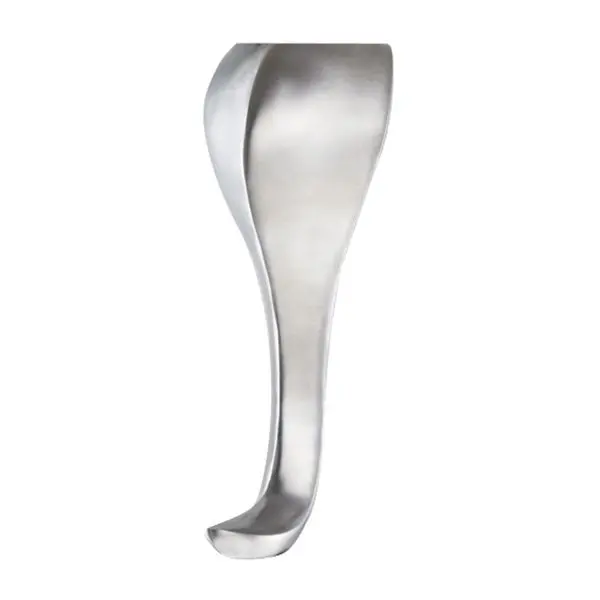 Richelieu CSA-Approved 9 3/8-inch (238 mm) Curved Aircraft Aluminum Furniture Leg, Sleek Aluminum Finish, 560090