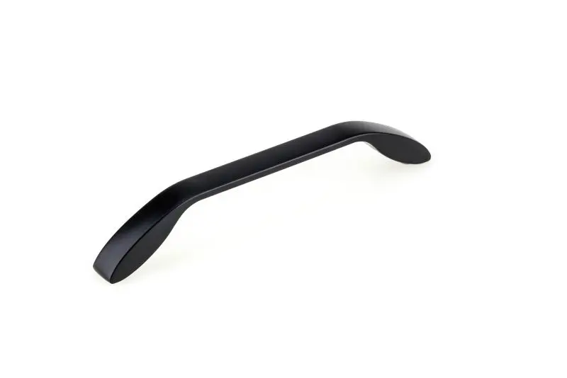 Richelieu CSA-Approved Comox Gatherion 6 5/16-inch (160 mm) Matte Matte Black Modern Curved Cabinet Pull, BP9455160900