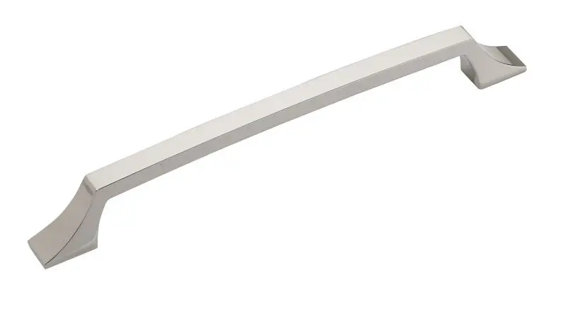 Richelieu CSA-Approved Rosemère Gatherion 12-inch (305 mm) Sleek Nickel Transitional Rectangular Appliance Pull, BP765304180