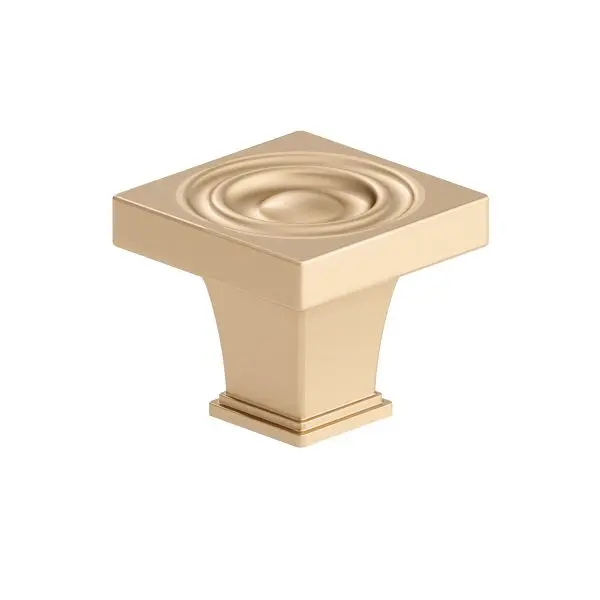 Richelieu Deluxe Verona Gatherion 1 3/16-inch (30 mm) Champagne Bronze Transitional Square Cabinet Knob, BP88223030CHBRZ
