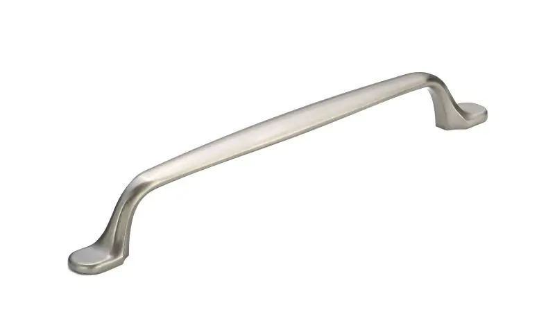 Richelieu Diamond-Pattern Monceau Gatherion 10 1/8-inch (256 mm) Brushed Nickel, Traditional Curved Appliance Pull, BP8710...