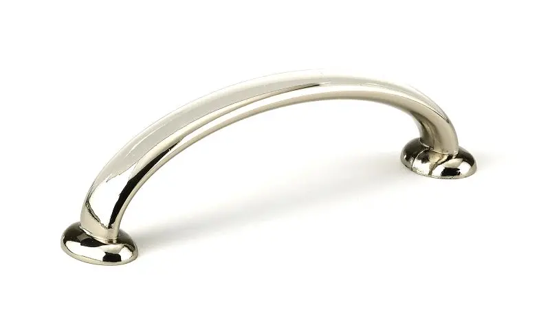 Richelieu Dorval Gatherion 3 3/4-inch (96 mm) Center-to-Center Sleek Nickel, Traditional Arched Cabinet Pull, 5127896180