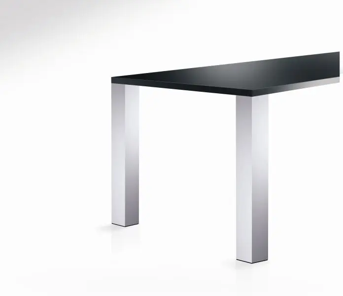 Richelieu Durable 27 3/4-inch (705 mm) Design Square Mild Steel Table Leg Levelling Glide, Aluminum Finish, 642705010