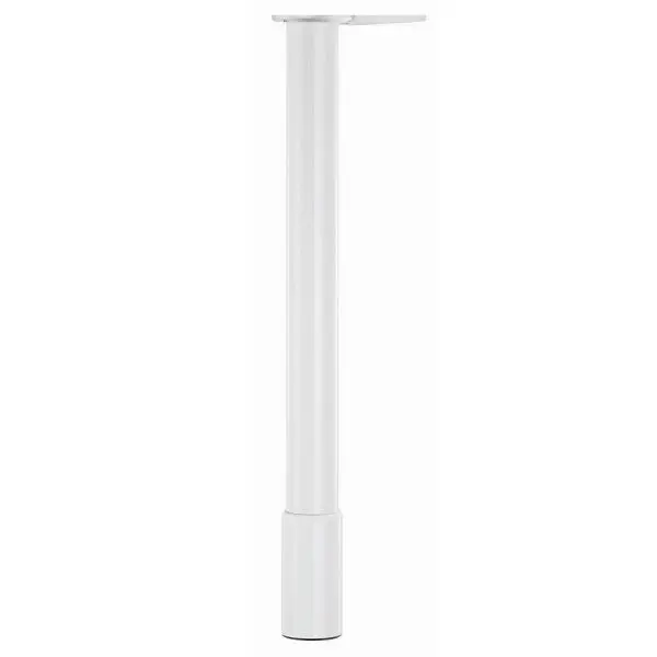 Richelieu Eco-Friendly 25 5/8-inch (650 mm) Adjustable Round Alloy Steel Table Leg, White Finish, 61471030