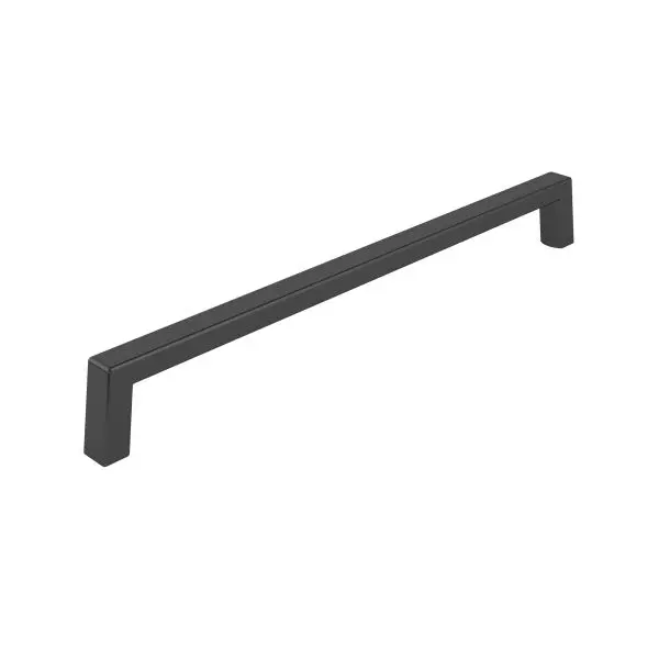 Richelieu Eglinton Gatherion 8-inch (203 mm) Matte Midnight Black Modern Rectangular Cabinet Pull, BP10748900