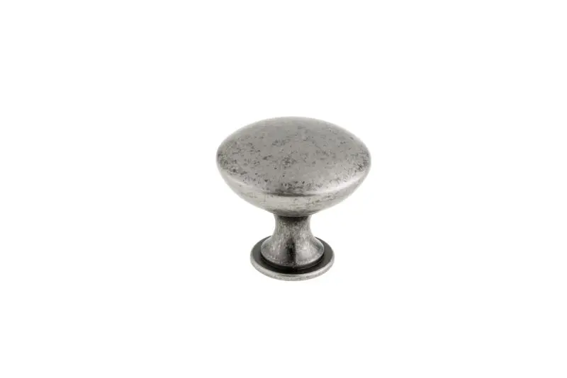 Richelieu Electrolytic Copperfield Gatherion 1 9/16-inch (40 mm) Pewter Practical Round Cabinet Knob, BP904140142