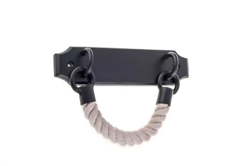 Richelieu Elite Gothic Gatherion 6 5/16-inch (160 mm) Matte Black Rustic Barn Door Chain Pull, Cotton and Forged Iron, BP9...