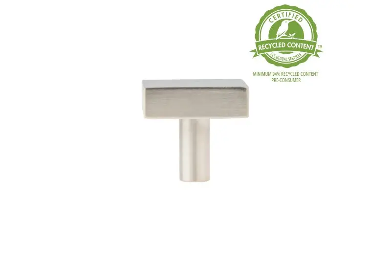 Richelieu Enhanced 1 1/4-inch (32 mm) Brushed Nickel Modern Square Cabinet Knob, BP52155125195